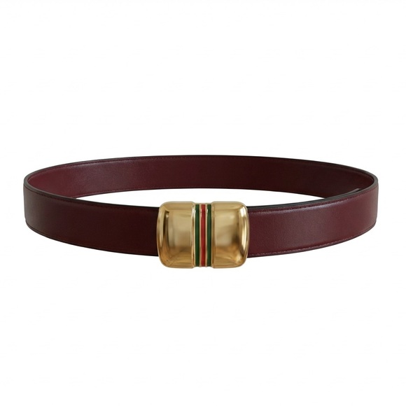 GUCCI Vintage Red Leather Belt, 1979, Size Small - Picture 1 of 12